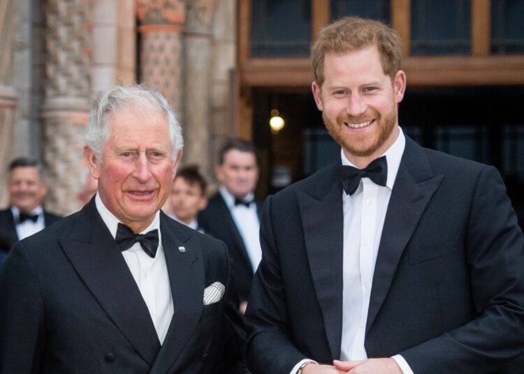 King Charles and Prince Harry in Tuxedos