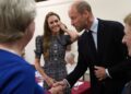 Prince William and his wife, the Princess of Wales, paid their respects to the late Queen today