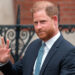LONDON, ENGLAND - APRIL 8: Prince Harry, Duke of Sussex waves as he leaves the High Court on April 8, 2025 in London, England. Prince Harry arrived in the UK this morning to attend court for his appeal against the downgrading of his security detail for family visits to the UK. (Photo by Carl Court/Getty Images)