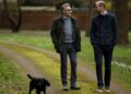 Eugene Levy and Prince William walk around Windsor with the Wales's dog, Orla