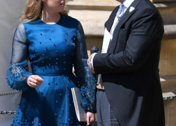 Princess Beatrice and Prince Andrew at The Royal Wedding of Prince Harry to Meghan Markle