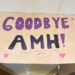 Colorful farewell banner saying "Goodbye AMH!" with hearts and stars.