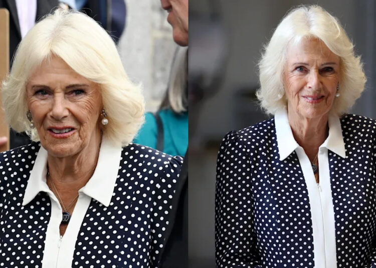 Queen Camilla Joins the Polka Dot Trend in Fiona Clare Dress for Busy Day of Royal Engagements