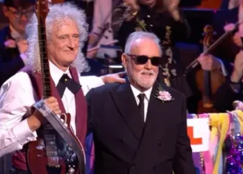 BBC Sir Brian May and Roger Taylor take a bow at the BBC Proms