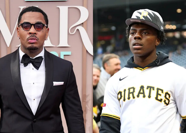 Two men are pictured: one in a tuxedo with sunglasses at an event, and another in a Pittsburgh Pirates jersey and cap at a sports venue.