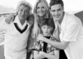 Sir Rod Stewart Lady Penny Lancaster with two sons