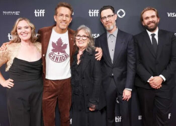 Courtesy of Todd Williamson Jennifer Candy, Ryan Reynolds, Rosemary Candy, Colin Hanks and Chris Candy at TIFF