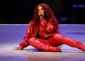 SZA performs in the Apple Music Super Bowl LIX Halftime Show at Caesars Superdome on February 9, 2025 in New Orleans, Louisiana.