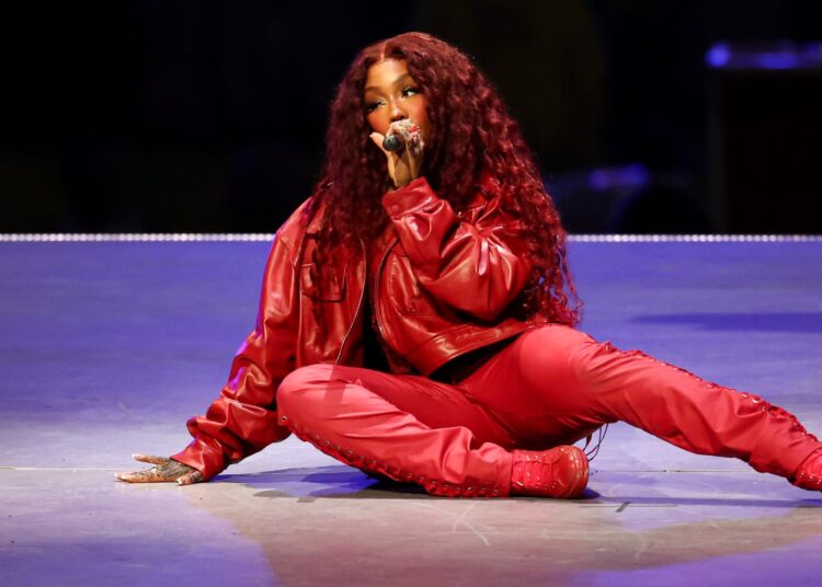 SZA performs in the Apple Music Super Bowl LIX Halftime Show at Caesars Superdome on February 9, 2025 in New Orleans, Louisiana.