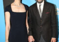 Alexandra Grant and Keanu Reeves pose at the opening night of the new Jamie Lloyd production of "Waiting for Godot" on Broadway at The Hudson Theatre on September 28, 2025 in New York City.