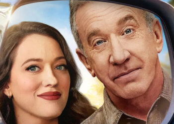 Key art of Riley and Matt in side-view mirror for Shifting Gears Season 2.