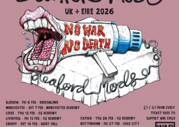 the official tour poster for Sleaford Mods' UK and Ireland tour
