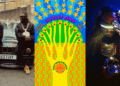 Split Image Of Cover Art By Slick Rick, Wyclef Jean, Thundercat