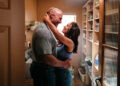 This image released by A24 shows Emily Blunt, right, and Dwayne Johnson in a scene from "The Smashing Machine." (A24 via AP) (Associated Press)