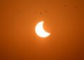 Partial solar eclipse caputred from the city of Noida in Uttar Pradesh. (Sunil Ghosh / HT Photo)