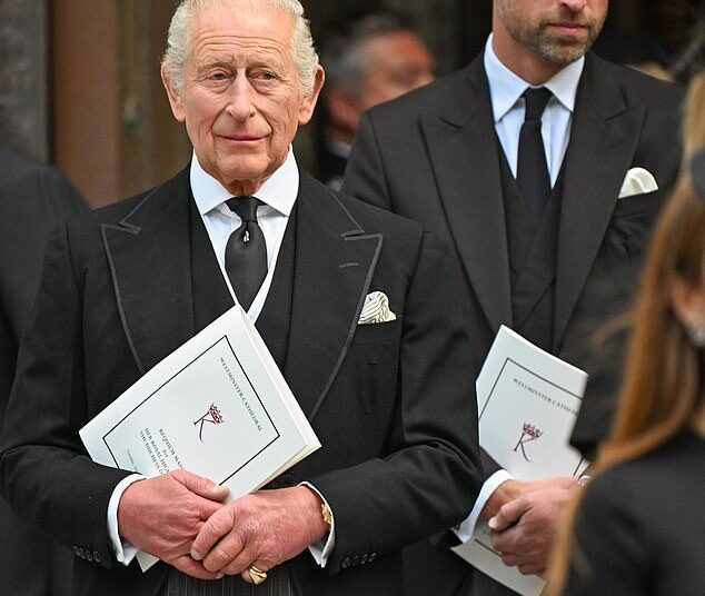 Some speculate that King Charles and Prince William are barely speaking, based on snatched footage of the monarch and heir at Westminster Cathedral for the Duchess of Kent’s funeral