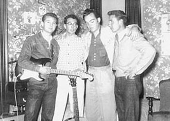 Nashville, 1956, (left to right) Sonny Curtis, Buddy Holly, Don Guess and Sonny's brother Dean. Avalanche-Journal file photo