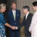 The Duchess of Edinburgh shakes hands with the Emperor of Japan