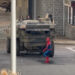 Spider-Man filming shows superhero in truck scene