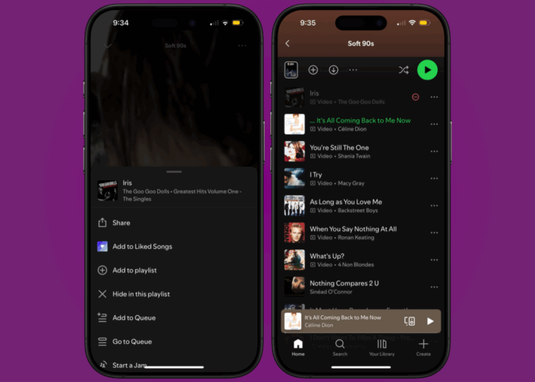 Hide unwanted songs in Spotify.