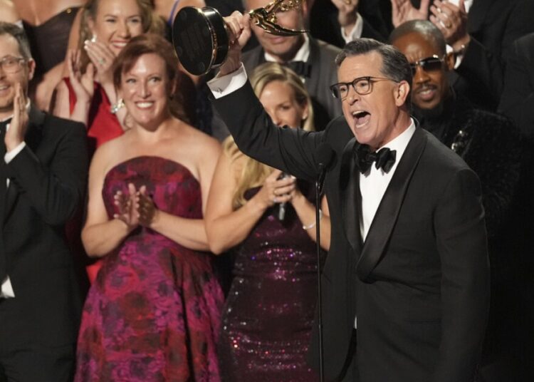 Stephen Colbert, Seth Rogen and 'Adolescence' among big Emmy winners