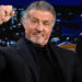 Sylvester Stallone raises his fist
