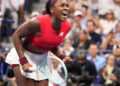 Coco Gauff after beating Donna Vekic (not pictured) on day five of the 2025 U.S. Open tennis tournament Aug. 28, 2025, at the USTA Billie Jean King National Tennis Center in Flushing, New York. Mandatory Credit: Robert Deutsch-Imagn Images