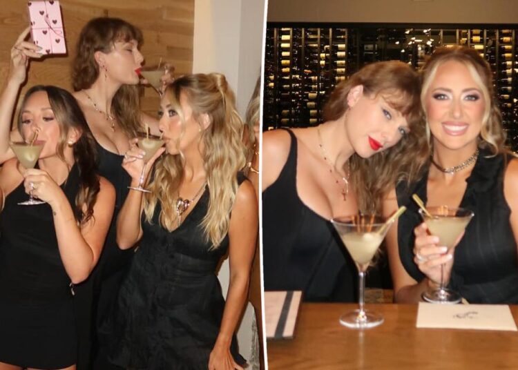 Taylor Swift sips on martini in new photos from Brittany Mahomes' 30th birthday party