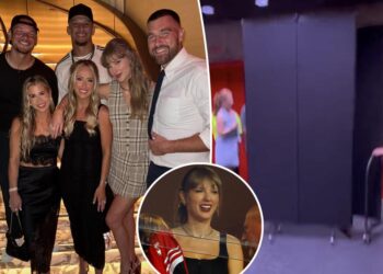 Taylor seen for the first time after hiding at the Chiefs game