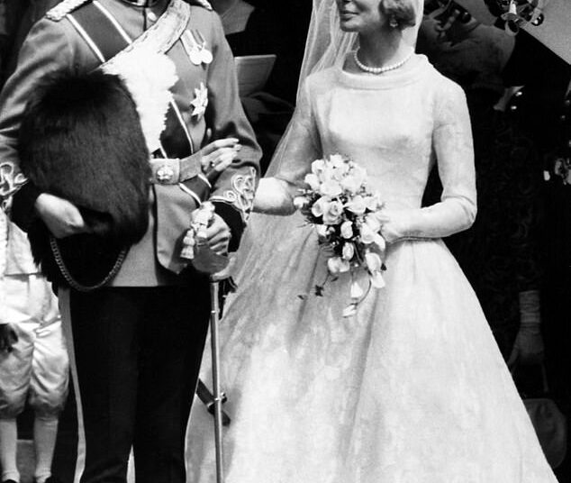 The Kents, pictured on their wedding day, married on June 8 1961 at York Minister. The union brought Katharine into the Royal Family, yet she had never been interested in the limelight