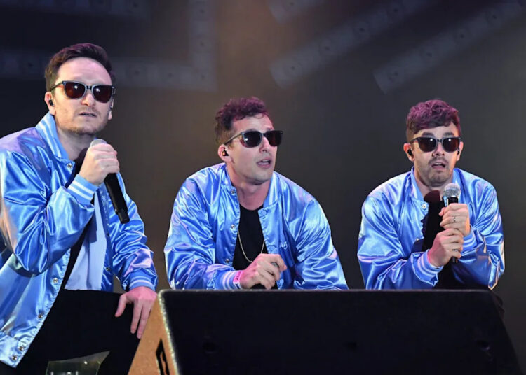 MANCHESTER, TENNESSEE - JUNE 15: (L-R) Akiva Schaffer, Andy Samberg, and Jorma Taccone of The Lonely Island performs on Which Stage during the 2019 Bonnaroo Arts And Music Festival on June 15, 2019 in Manchester, Tennessee. (Photo by Jeff Kravitz/FilmMagic for Bonnaroo Arts And Music Festival )