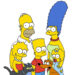 AP - PHOTO: The Simpsons: Lisa, Snowball, Homer, Bart, Santa's Little Helper, Marge and Maggie