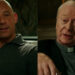 Vin Diesel pictured smiling in The Last Witch Hunter, next to Michael Caine shown gesturing in conversation.