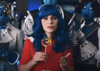 Katy Perry/YouTube Zooey Deschanel in the 'Not the End of the World' music video by Katy Perry