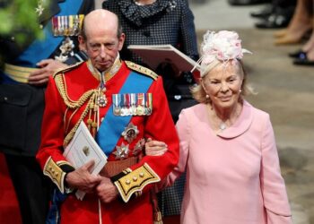 The Duke and Duchess of Kent leaving Westminster Abbey after the Cambridges' wedding in 2011