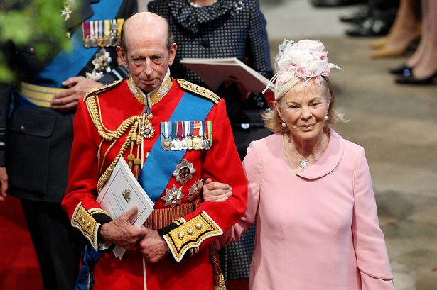 The Duke and Duchess of Kent leaving Westminster Abbey after the Cambridges' wedding in 2011