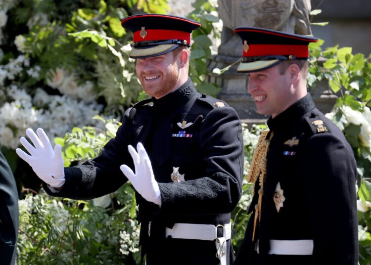 Prince Harry and the then Duke of Cambridge arrive at St George’s Chapel in Windsor Castle before Prince Harry’s wedding to Meghan Markle