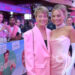 Margot Robbie, right and mom Sarie Kessler at the London premiere of "Barbie" on July 12, 2023.