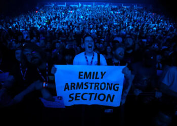 Fans listen as Linkin Park performs during their From Zero World Tour at the PHX Arena on Sept. 6, 2025, in Phoenix.