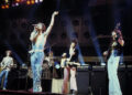 The Rolling Stones perform live on stage at Ahoy in Rotterdam, Netherlands, during their European Tour, 13th October 1973. Left to right: Mick Taylor, Mick Jagger, Charlie Watts, Keith Richards, Bill Wyman and Trevor Lawrence.Chris Walter&sol;WireImage