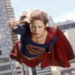 Melissa Benoist in flight as Supergirl