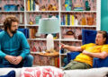 Eric Wareheim's Eric looks across at Tim Heidecker's Tim as they sit in a living room in Beef House