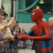 Tom Holland met fans while in costume on the set of Spider-Man: Brand New Day. (Sony Pictures/Marvel)