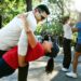 couple dipping during dance at East Village Tompkins Square Park