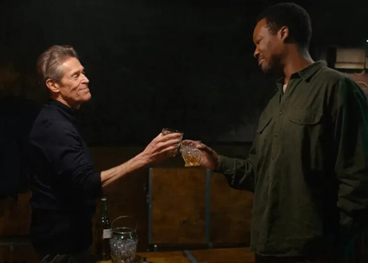 Willam Dafoe and Corey Hawkins in 'The Man In My Basement' (Courtesy of Andscape)