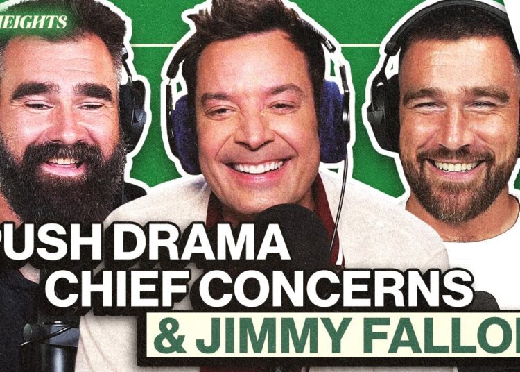 Travis on Crucial Drop, Jason's Tired of Talkin' Tush & Fightin' Grandma with Jimmy Fallon | Ep 154 - YouTube