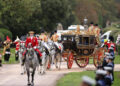 Britain's King Charles III and President Donald Trump take a carriage ride around the grounds of Windsor Castle in Windsor, England, Wednesday. Photo by Sgt. Donald C. Todd/EPA