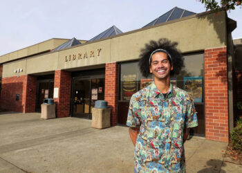 Mychal Threets rose to internet fame while he was working as a Bay Area librarian, and became known for his motivational social media posts about reading. (Yalonda M. James/San Francisco Chronicle)