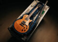 Detail of Jeff Beck 'modded' guitar, a 1959 Yardburst, with stripped-finish look.