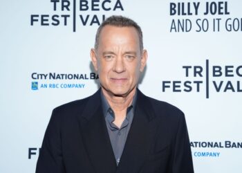 Tom Hanks at the premiere of "Billy Joel: And So It Goes" at the Tribeca Film Festival.